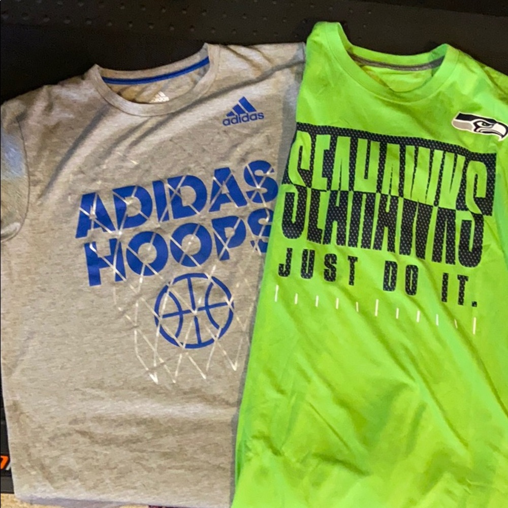 Seahawks Nike and Adidas shirts boys XL